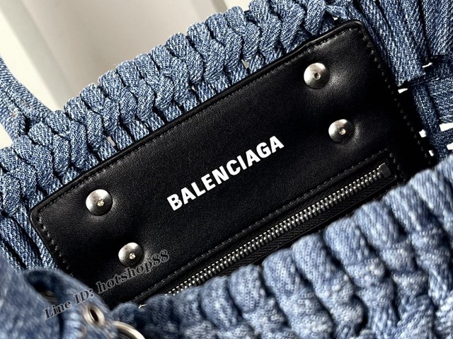 Balenciaga專櫃爆款漆面人造皮革編織敞口托特包 巴黎世家中號Bistro菜籃子包 款號：080807 fyj1266